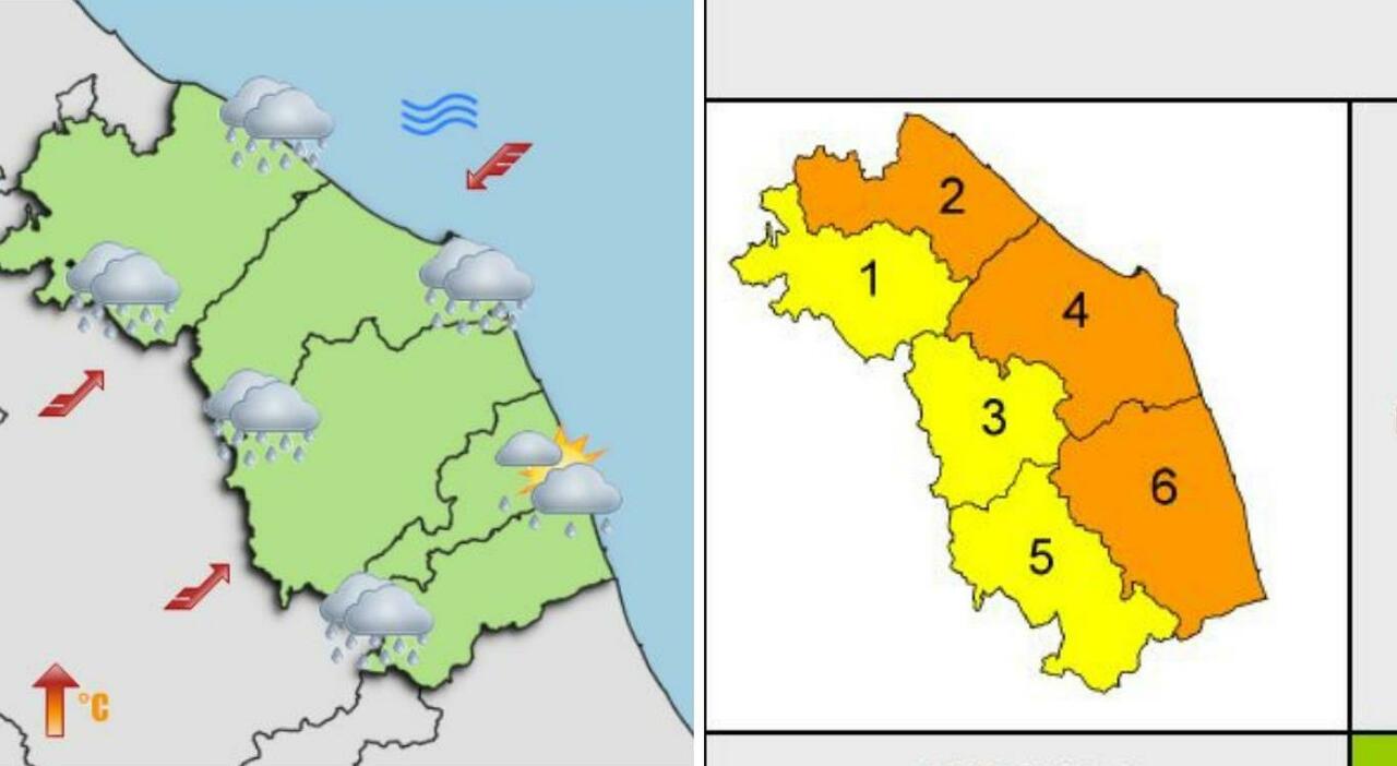 La tempesta Amy sulle Marche, allerta meteo e venti fortissimi: eventi rinviati, chiusi parchi, impianti e cimiteri