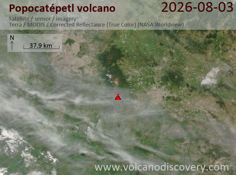 Popocatépetl Volcano Volcanic Ash Advisory: VA EMS ONGOING  to 21000 ft (6400 m)