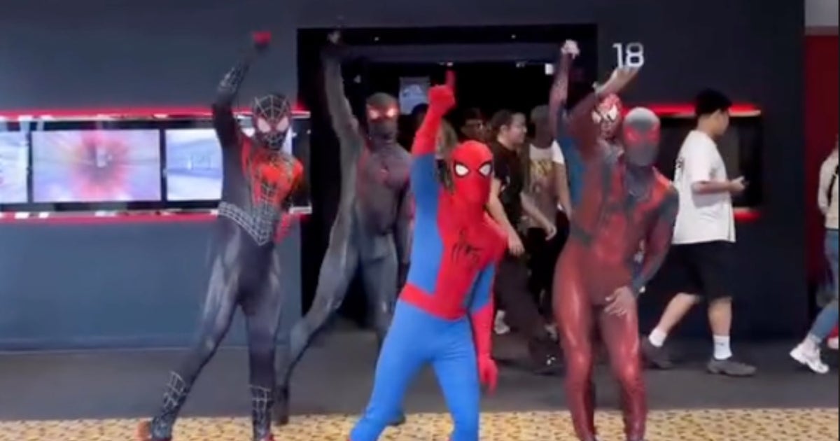 Watch: Costumed fans create memorable moment after Spider-Man viewing