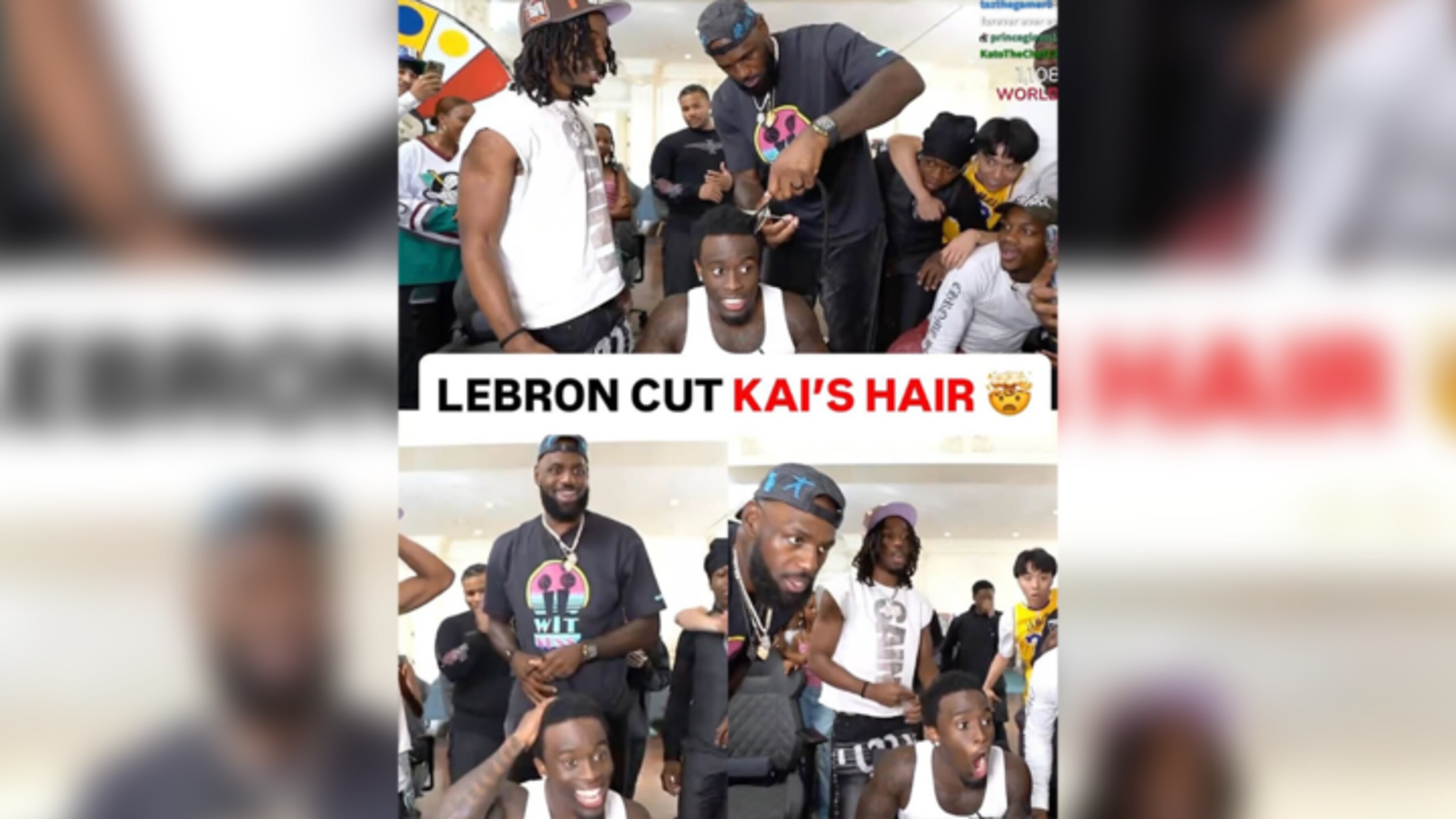 Lakers' LeBron Shaves Kai Cenat's Head on Video After Twitch Star Hits Record 1M Subs