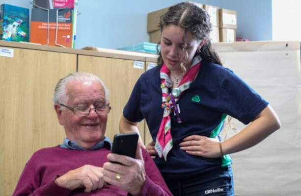 Irish girl guides are helping older people improve their digital skills