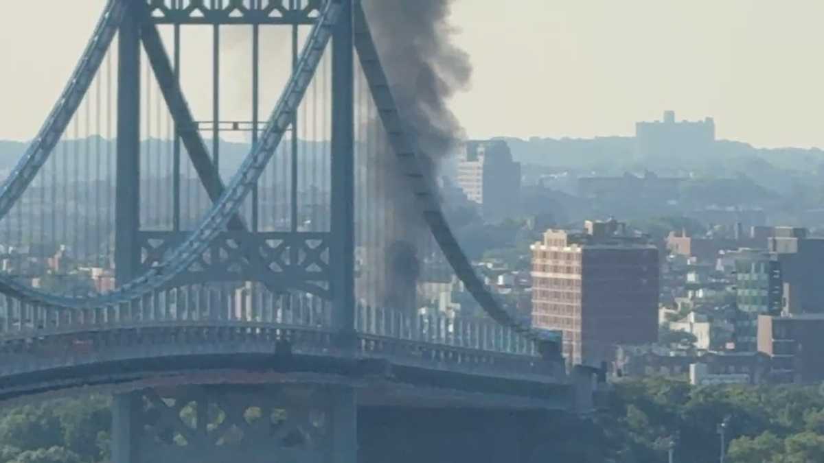 Traffic snarled on the Brooklyn Queens Expressway and Grand Central Parkway after semi-truck burst into flames on the RFK Bridge Friday morning
