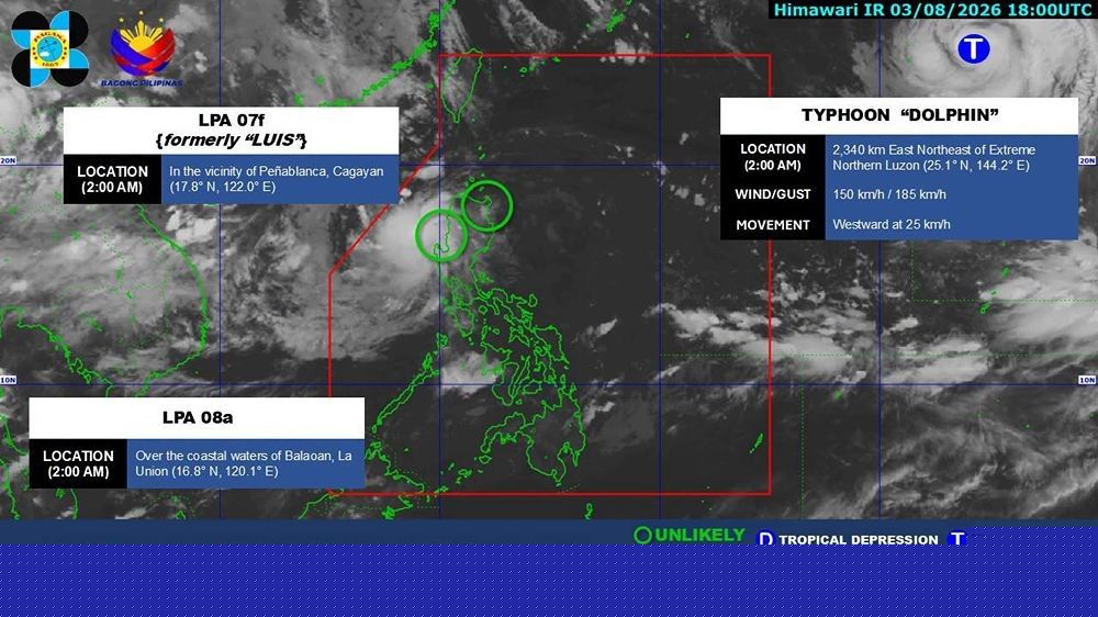 Weakened 'Luis,' another LPA to bring heavy rains on Aug. 4