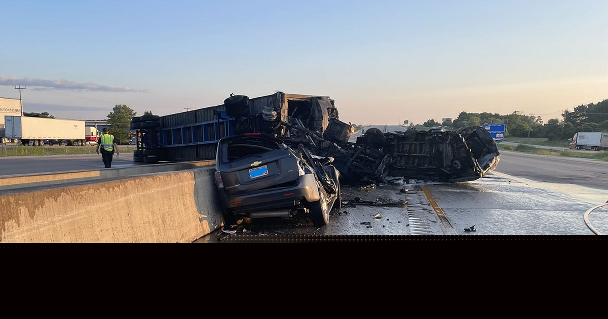 Racine County I-94 crashes, semi fires shut down traffic