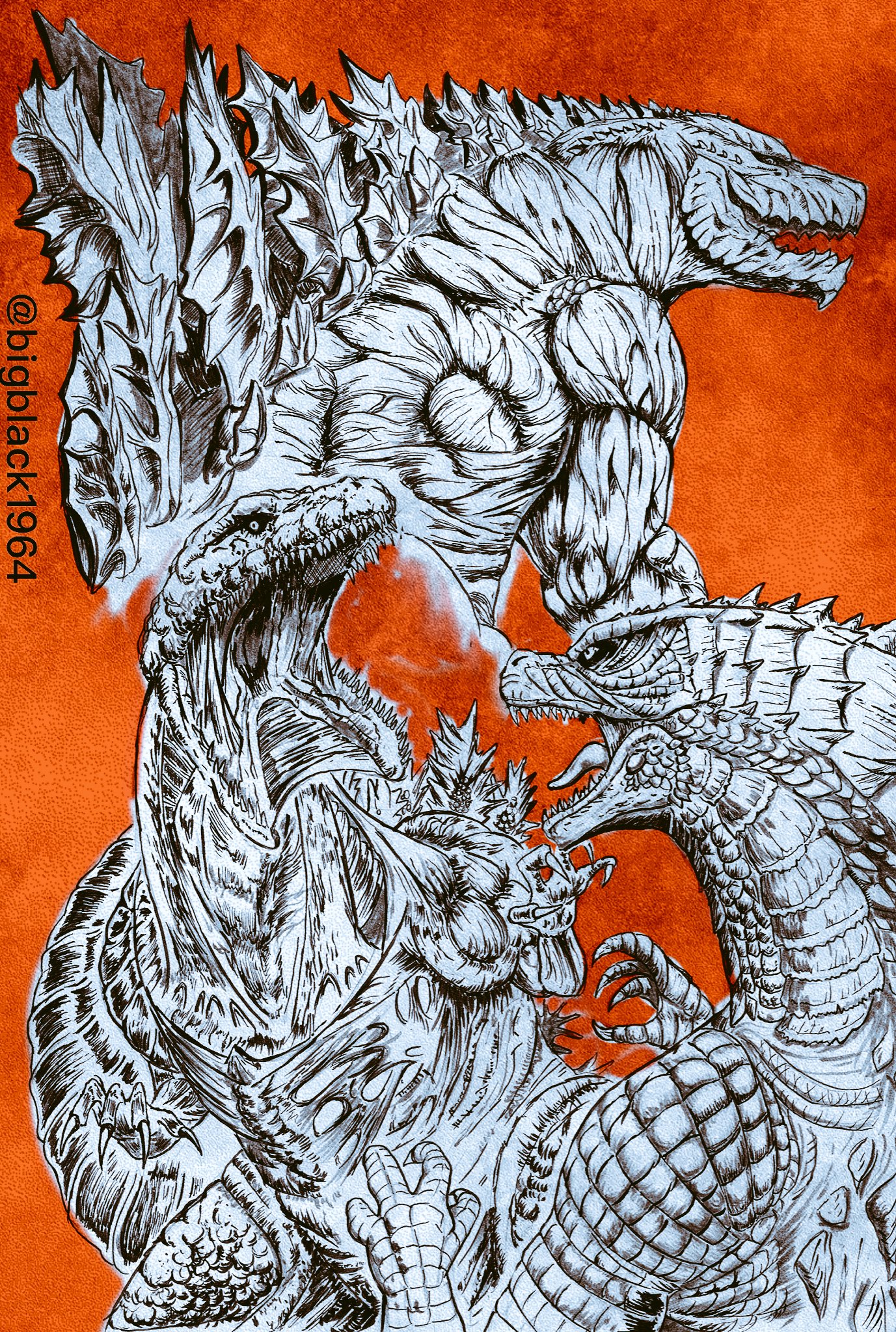 Godzilla - 3 Godzillas