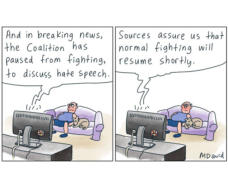 CARTOONS: Coalition fight club — keeping cartoonists in business