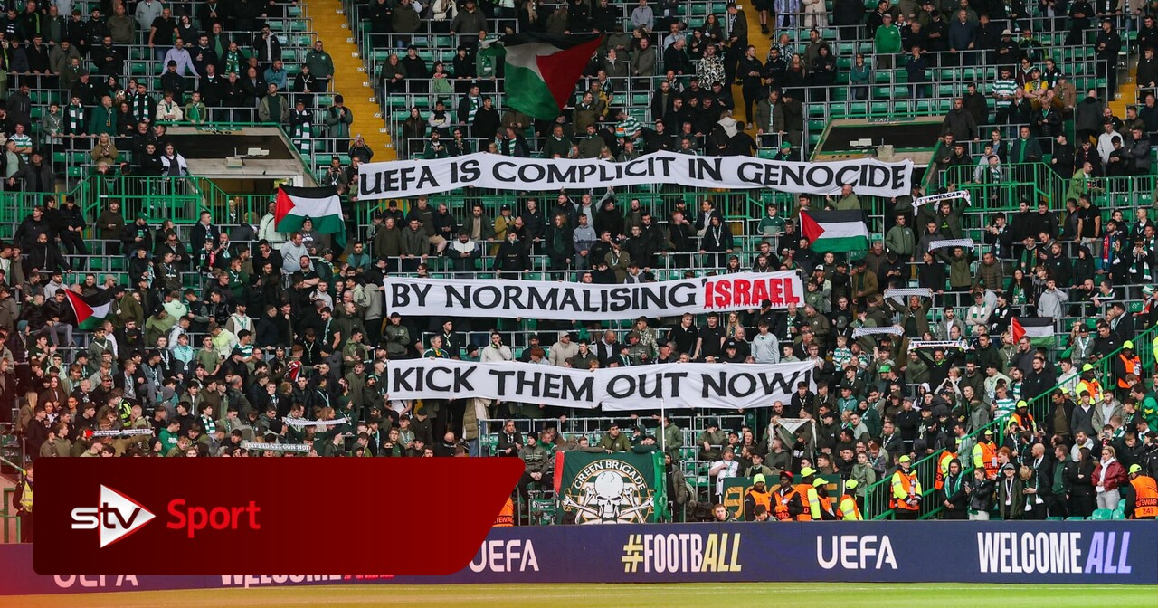 Green Brigade target UEFA over Israel with ‘complicit in genocide’ banner during Celtic v Braga match