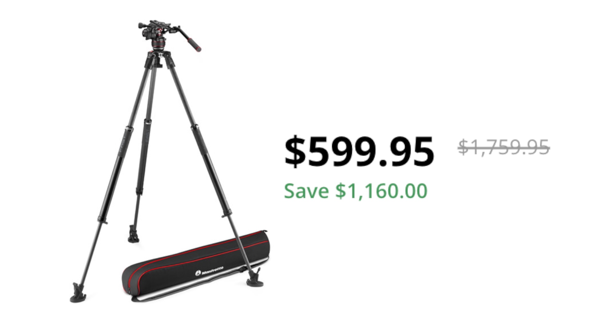 Save $1,160 USD on the Manfrotto Nitrotech 612 Fluid Head with 635 FAST Single Leg Carbon Fiber Tripod