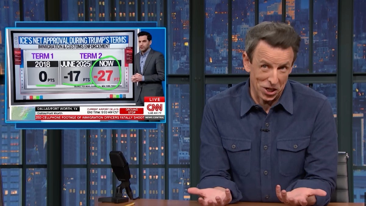 Seth Meyers Roasts ICE’s ‘Embarrassing’ Highest Approval Rating of Zero | Video