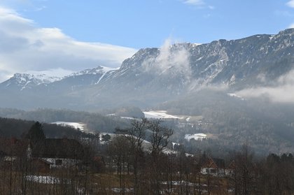 Mein heutiger Spaziergang in Reichenau an der Rax bei Sonne, Wind, Nebel und Eis