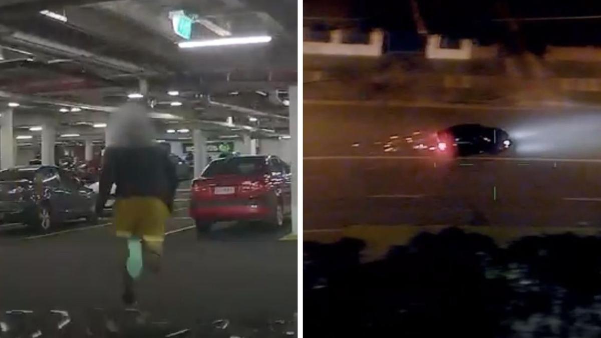 Brisbane police arrest wanted man after dramatic Moorooka shopping centre chase caught on dashcam