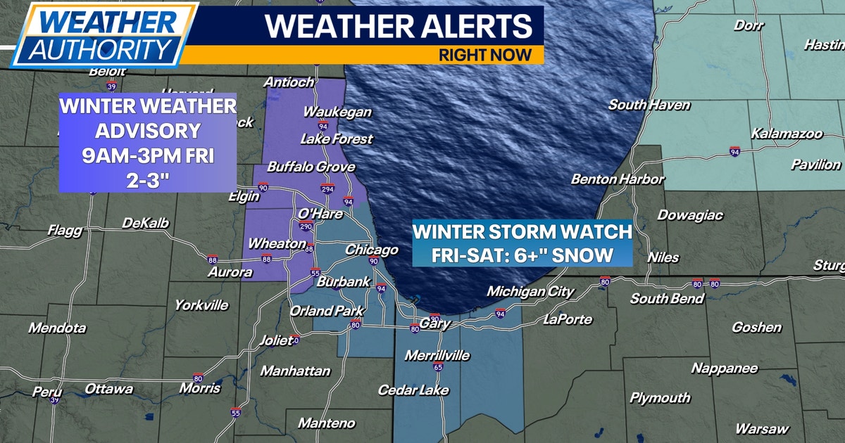 Chicago weather: Heavy lake-effect snow Friday, Saturday; winter weather advisories issued
