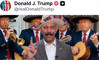 Trump trolls top Democrats with another AI sombrero video, 2028 hats