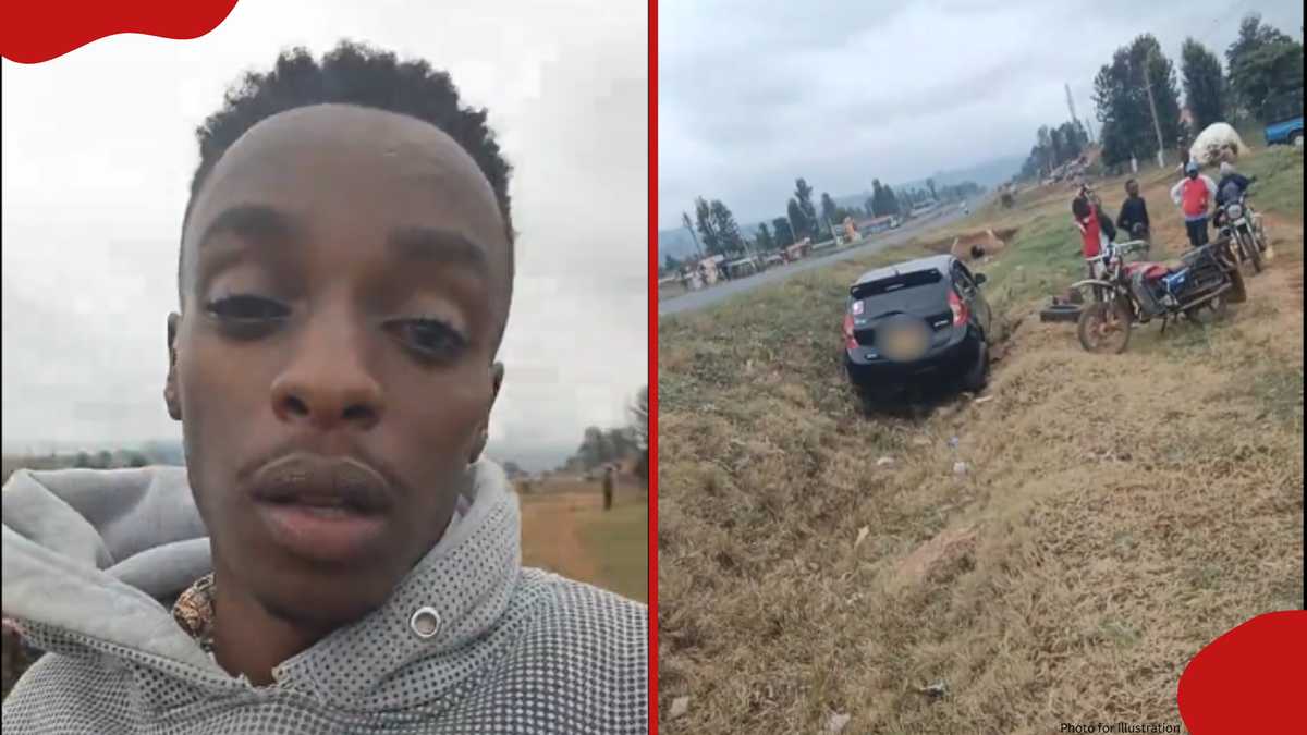 Kenyan man shares emotional video after escaping horrific accident: "I was to die"