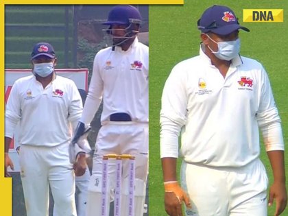 Pollution scare disrupts Mumbai vs Delhi Ranji clash as Sarfaraz Khan, Musheer Khan step out wearing masks