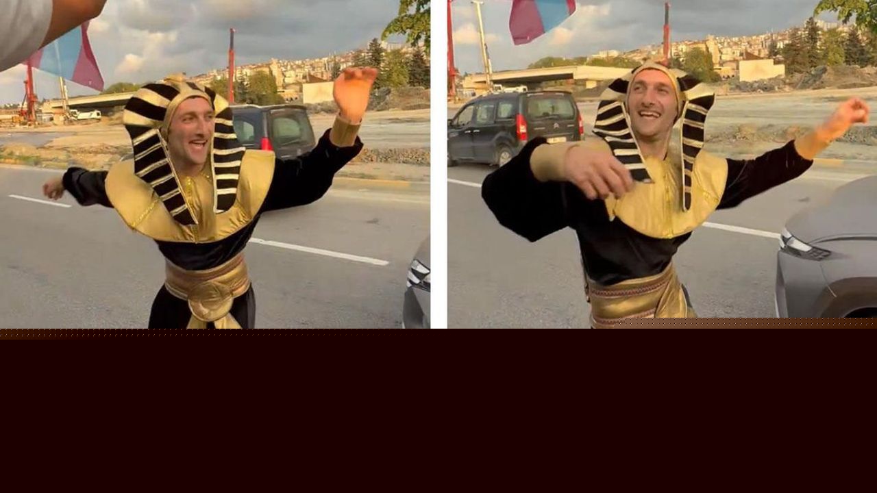 Firavun Kılığına Girip Kolbastı Oynadı