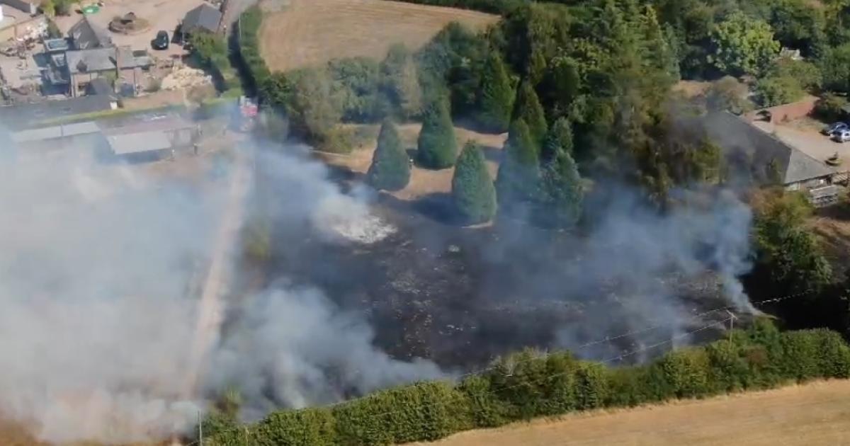 Watch- video shows extent of blaze near market town