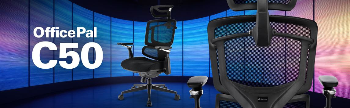 Sharkoon Introduces OfficePal C50 and C50M Chairs With Mesh Back and 5D Adjustments