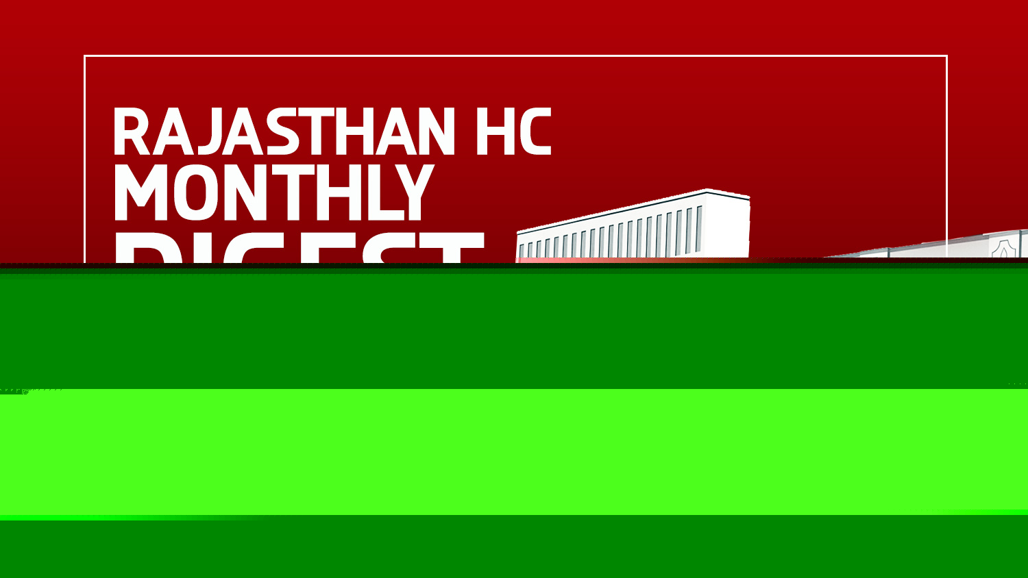 LiveLaw Rajasthan High Court Monthly Digest: July 2026