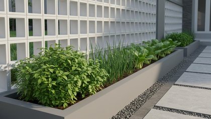 7 Ide Kebun Sayur Pakai Pot Semen Minimalis Halaman Depan, Bikin Rumah Makin Asri dan Produktif