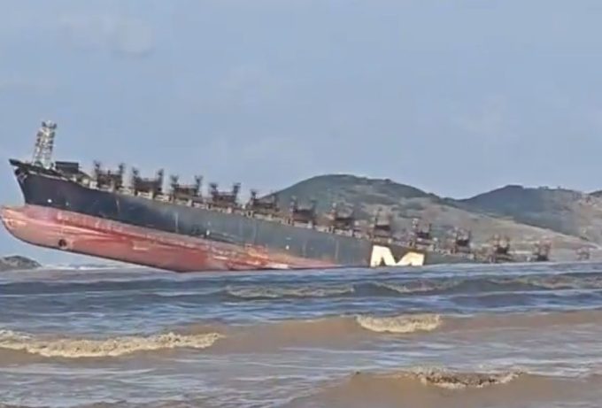 MSC ship in danger of sinking after two typhoons lash Zhoushan