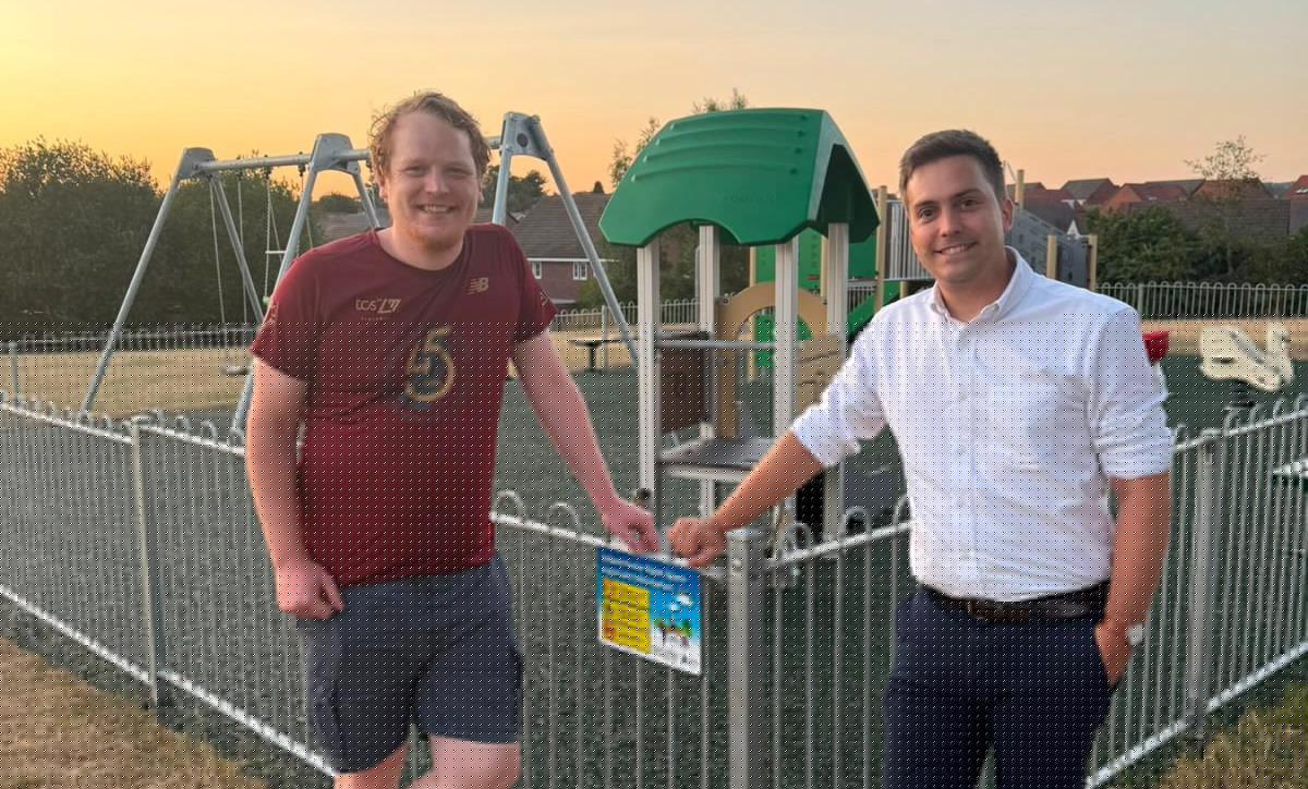 Families enjoying Bromsgrove's new-look Upland Grove play area