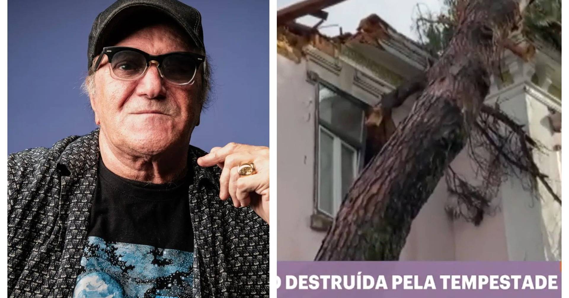 Casa de José Cid destruída por queda de pinheiro: “Estou a acordar agora e a ver os estragos na televisão. Vou dar a lenha à população”