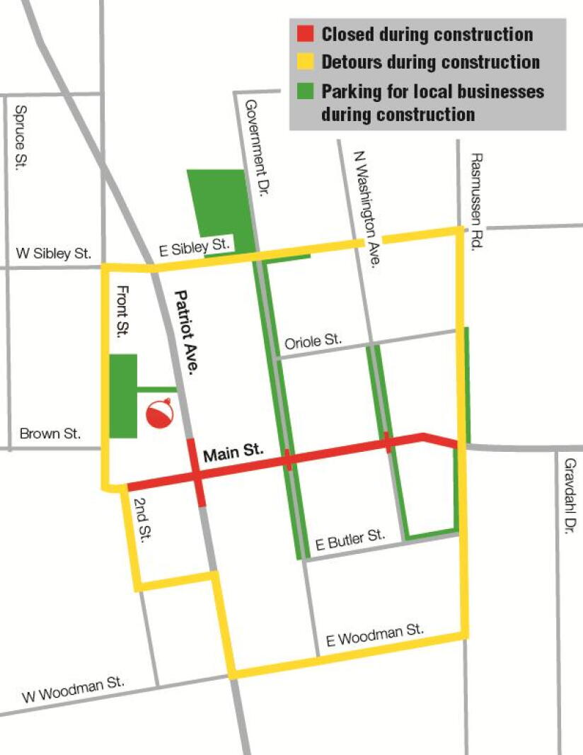 Main Street in Pequot Lakes to close Monday, Aug. 17
