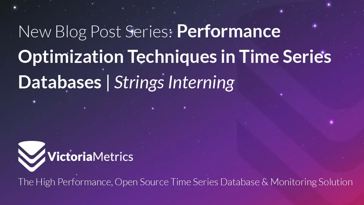 Performance optimization techniques in time series databases: strings interning