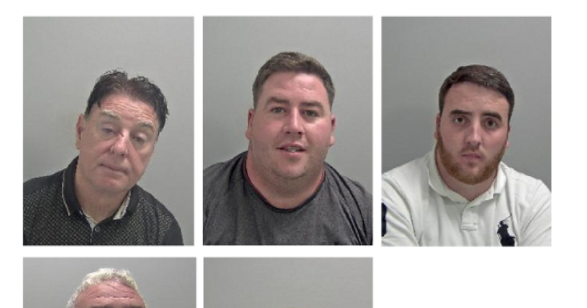 Faces of five men found guilty of 'vicious' stabbing at Nuneaton caravan site