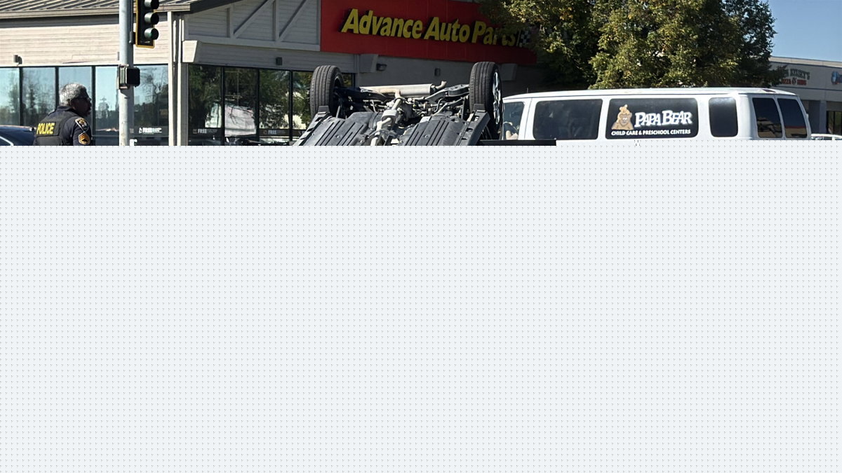 Car rolls on its top on 17th St. in Idaho Falls