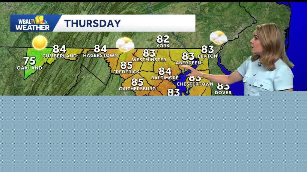 Cooler breeze continues into Thursday in the Baltimore area