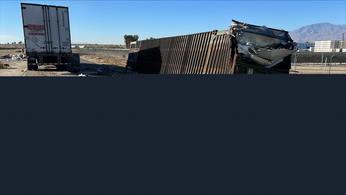 Two Semi Crash Shuts Down Highway 86 and Airport Boulevard near Thermal