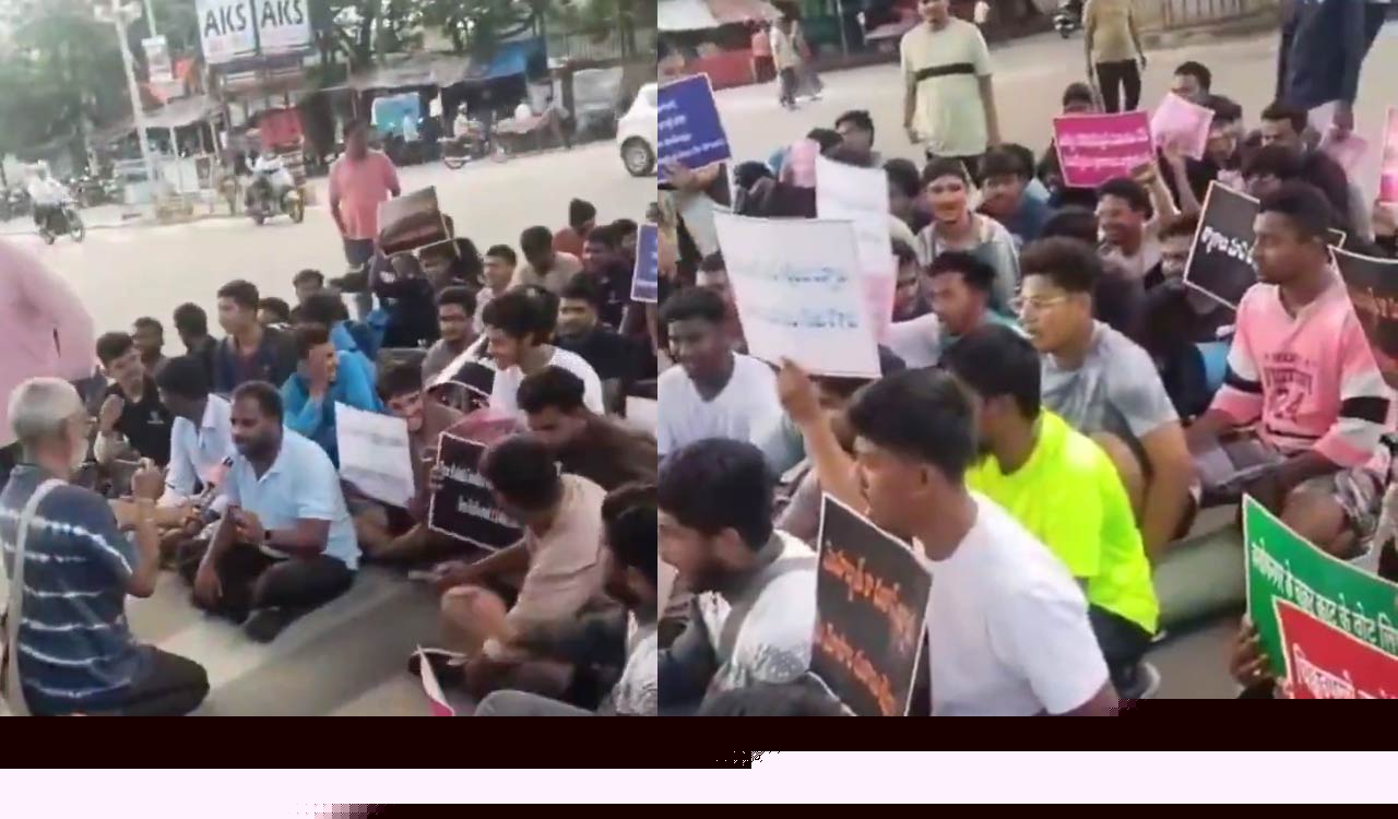 Unemployed youth protest in Hyderabad, demand recruitment for 19,000 police posts