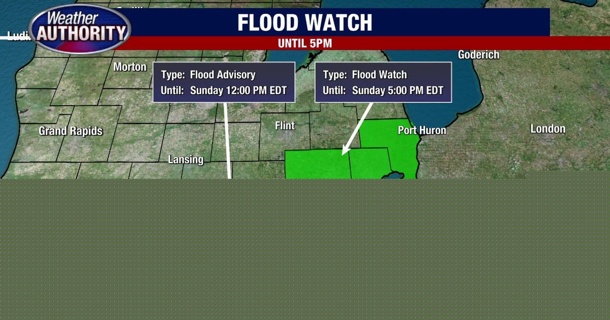 Flood watch in effect for metro Detroit Sunday