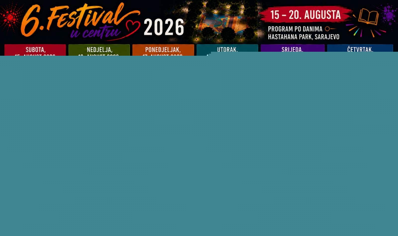 Festival u Centru od 15. do 20. augusta u Hastahana parku