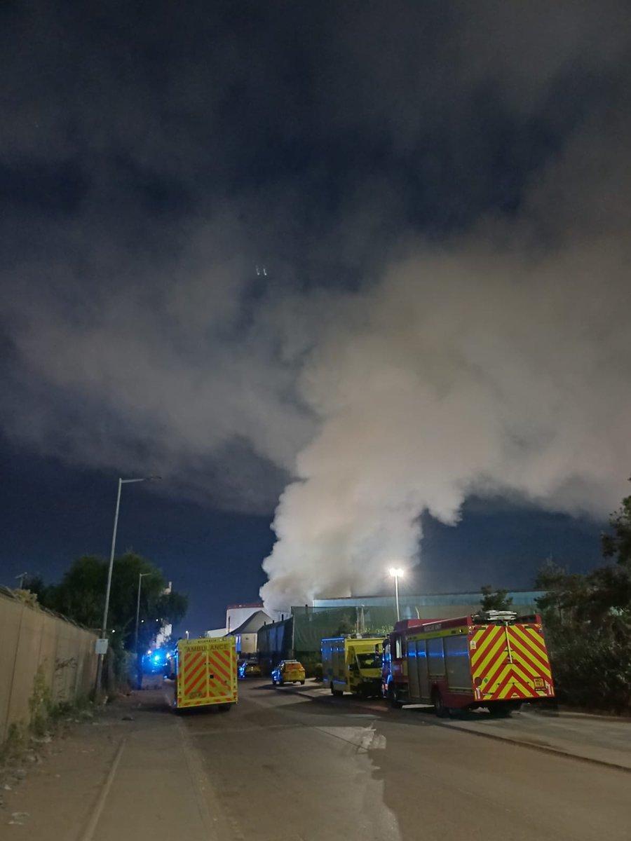 Around 100 firefighters tackle large blaze in east London as residents urged to 'keep windows and doors closed'