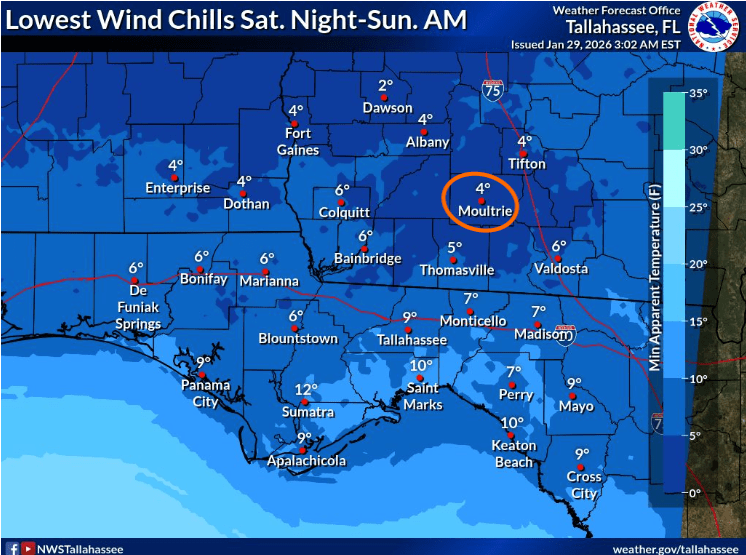 Dangerous cold forecasted for Saturday night into Sunday