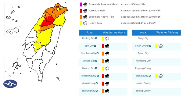 Typhoon Dolphin weakens, heavy rain threat remains: CWA