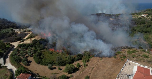 Χωρίς ενεργό μέτωπο η φωτιά στον Κατελειό στην Κεφαλονιά