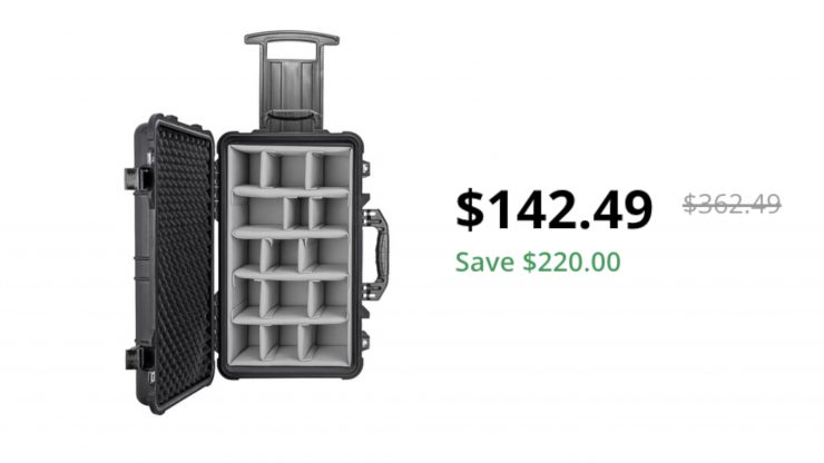 Save $220 USD on the Eylar Carry-On Roller Gear Hard Case with Padded Divider Set (Black, 22″)