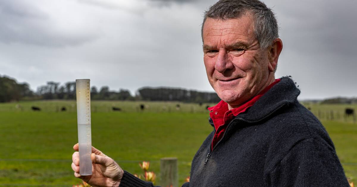 Creased, ripped and stained envelope traces this man's rain records