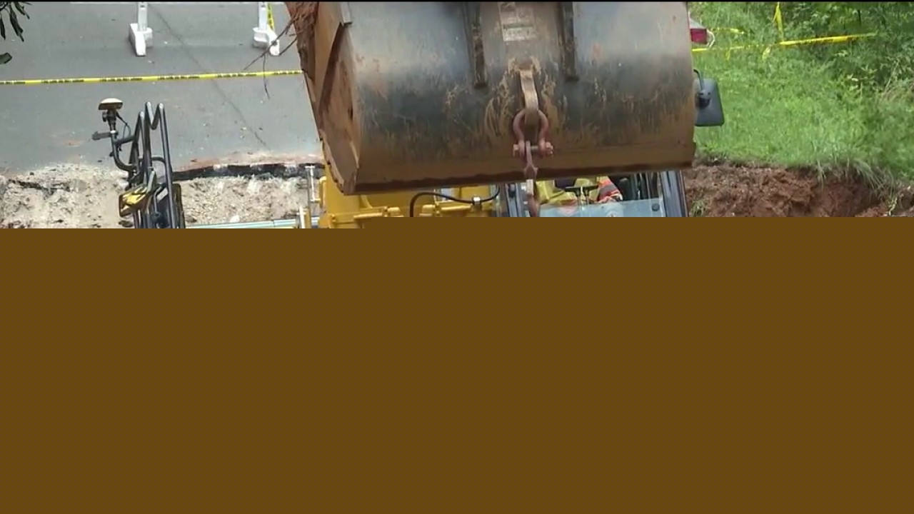 Hall County road collapse strands 50 homes after heavy rainfall