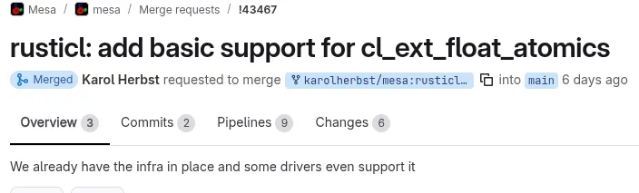 Rusticl Now Supports cl_ext_float_atomics