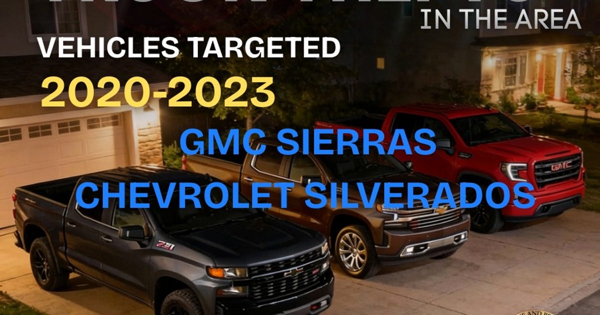 Conroe truck thefts: Authorities warning residents about increase in GMC, Chevrolet truck thefts