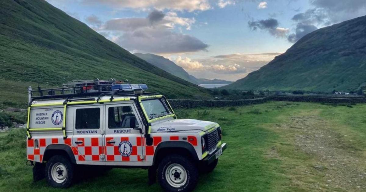 Three hikers stranded on Wastwater Screes during evening walk