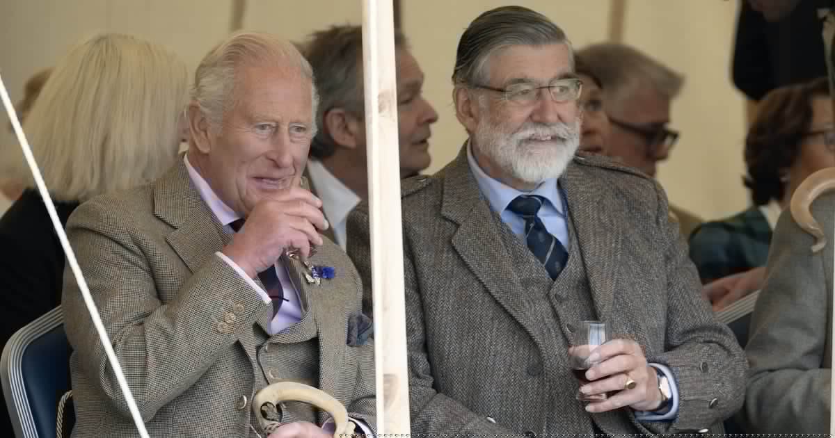 King enjoys a dram as he attends Mey Highland Games