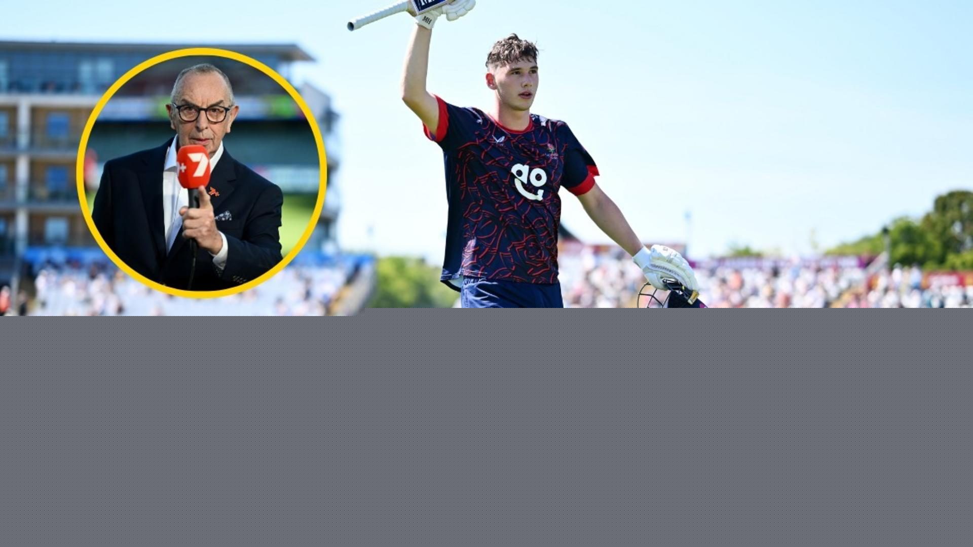 Rocky Flintoff scores one hundred, and Bumble has already picked him for England