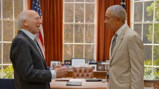 Thanks to Larry David, Barack Obama (and his tan suit) is eligible for an acting Emmy for surprise cameo