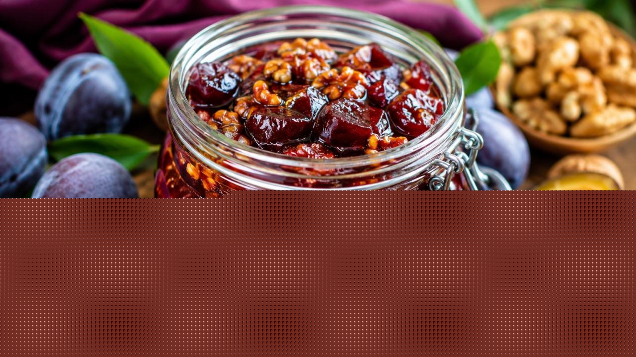 Whole plum jam with almonds: a method to keep fruit intact